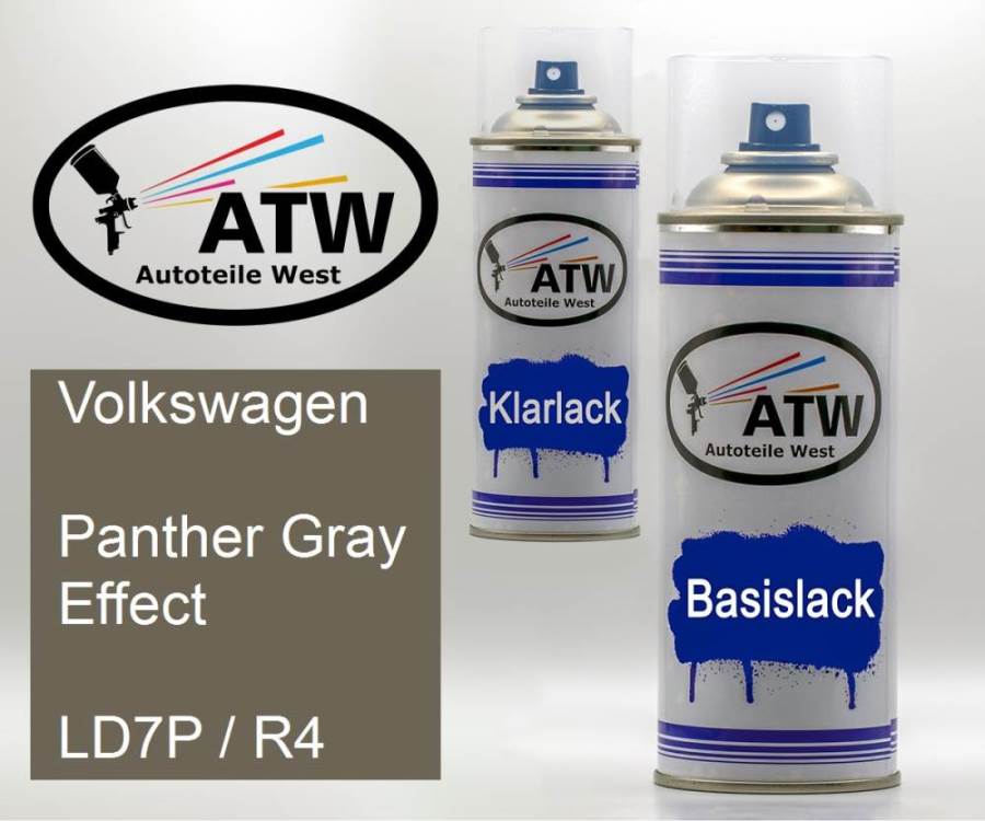 Volkswagen, Panther Gray Effect, LD7P / R4: 400ml Sprühdose + 400ml Klarlack - Set, von ATW Autoteile West.